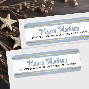 Dusty blue Christmas holiday return address