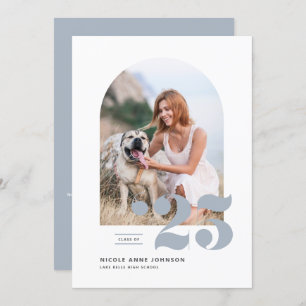 Dusty Blue Class of 2025 Arch Photo Graduation Announcement