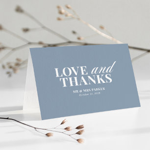 Dusty Blue Classic and Luxe Wedding Thank You Card