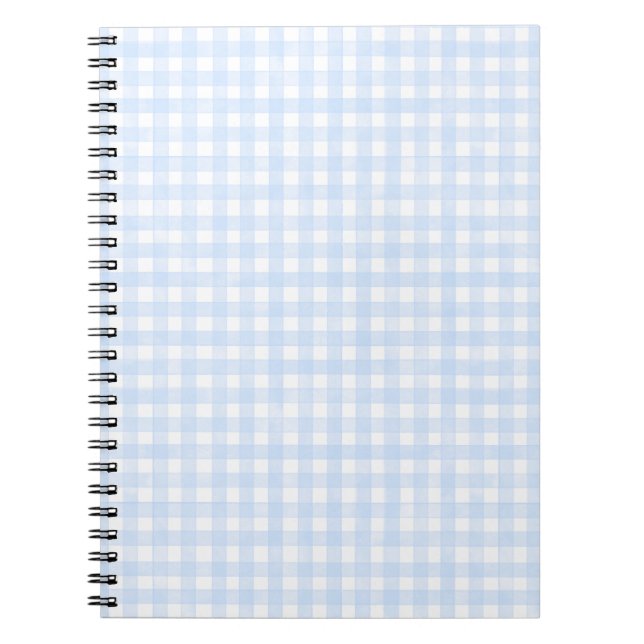Dusty Blue Classic Gingham Notebook (Front)