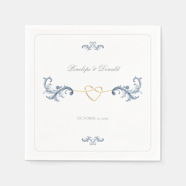 Dusty Blue Classic Wedding Napkin (Front)