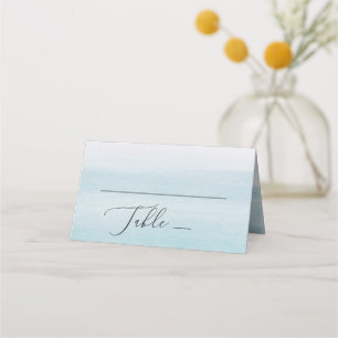 Dusty Blue Coastal Wedding. Elegant Nautical Beach Place Card