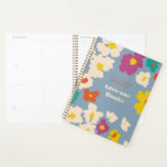 Dusty Blue Colourful Modern Floral Planner<br><div class="desc">This cornflower blue day planner features a scatter of abstract flowers in warm and bright colours like yellow,  teal,  orange,  fuchsia and ivory. Easy to customise cover text lets you personalise the title of your planner and make it a one of a kind gift.</div>