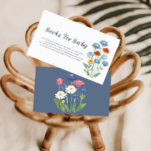 Dusty Blue Cornflower Meadow Books for Baby Enclosure Card