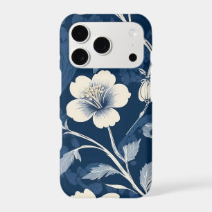 Dusty Blue Cottage Floral Vine Pattern Apple