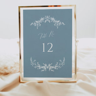 Dusty Blue Cottage Wedding Table Number Card Sign