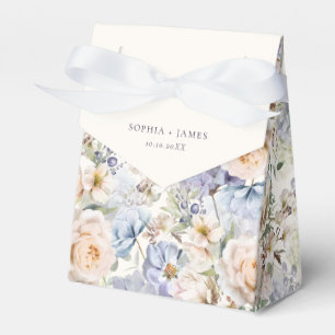 Dusty Blue Cream Floral Seamless Pattern Favour Box