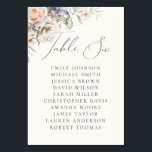 Dusty Blue Cream Floral Table Six Guest Names Table Number<br><div class="desc">Dusty blue and cream coloured floral wedding 'table six' card with elegant script and a text template for the guest's names.</div>