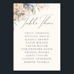 Dusty Blue Cream Floral Table Three Guest Names Table Number<br><div class="desc">Dusty blue and cream coloured floral wedding 'table three' card with elegant script and a text template for the guest's names.</div>