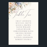 Dusty Blue Cream Floral Table Two Guest Names Table Number<br><div class="desc">Dusty blue and cream coloured floral wedding 'table two' card with elegant script and a text template for the guest's names.</div>