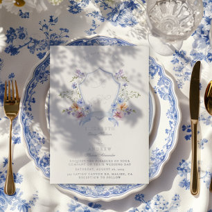 Dusty Blue Crest Floral Wedding