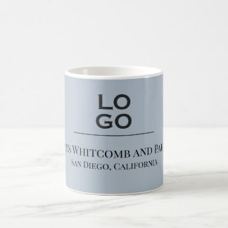 Dusty Blue Custom Business or Company Logo Coffee Mug