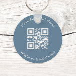 Dusty Blue Custom Business Qr Code Scan Keychain<br><div class="desc">Promote your business with this simple keychain,  featuring custom QR code & text. Easily add your QR Code and other details by clicking on the "personalise" option.</div>