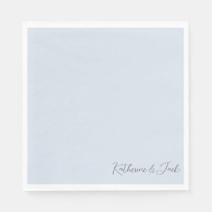 Dusty Blue Custom Names Luncheon Napkins
