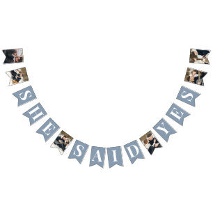 Dusty Blue Custom Photo Bridal Shower	 Bunting