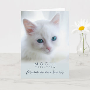 Dusty Blue Custom Photo Name Pet Loss Memorial Card