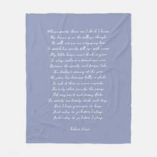Dusty Blue Custom Poem Song Lyric Quote Fleece Blanket