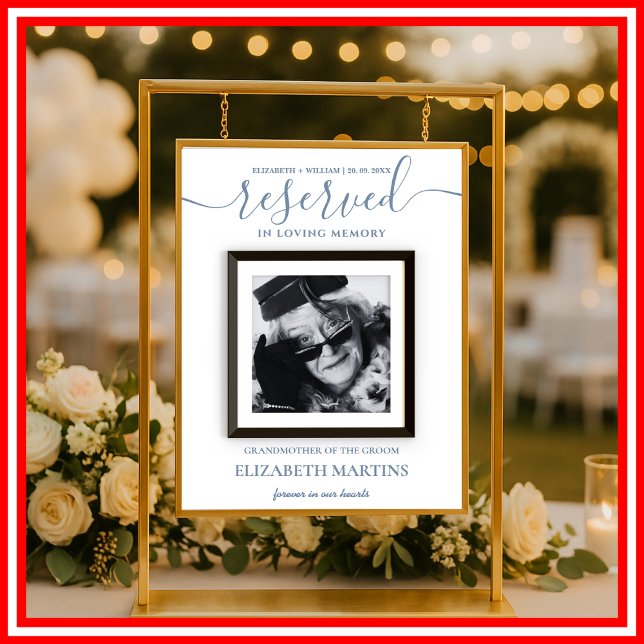  Dusty Blue Deceased Reserved Seat Wedding Sign  (Creator Uploaded)