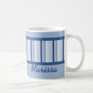 Dusty Blue Deco Personalised Mug