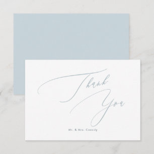 Dusty Blue DIY colours Luxe Script Thank You Card