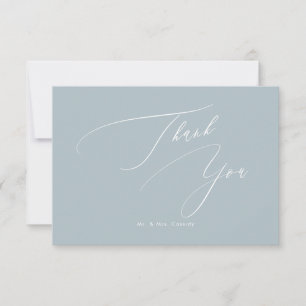 Dusty Blue DIY colours Luxe Script Thank You Card
