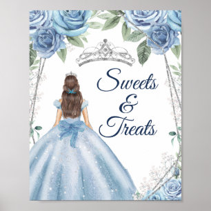Dusty Blue Dresses Quinceañera Sweet Treats sign