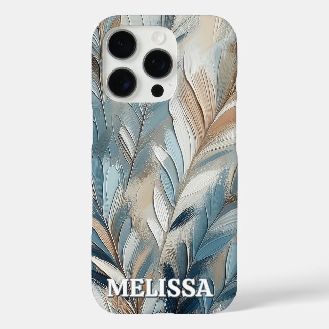 Dusty Blue Elegance in Acrylic With Name Case-Mate iPhone Case (Back)