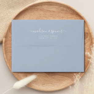 Dusty Blue elegant and modern wedding 5x7 Envelope
