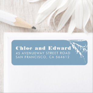 Dusty Blue Elegant Boho Minimalist Label