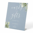 Dusty Blue Elegant Floral Greenery Cards And Gifts