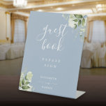 Dusty Blue Elegant Floral Greenery Guest Book Pedestal Sign<br><div class="desc">This elegant dusty blue floral greenery guest book sign is perfect for all celebrations. Designed by Thisisnotme©</div>