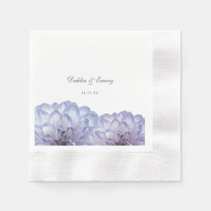 Dusty Blue Elegant Floral Wedding  Napkin