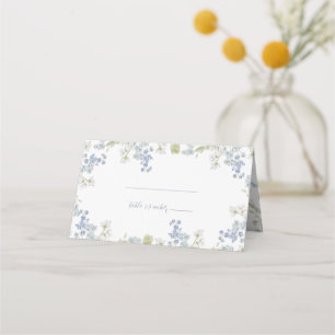 Dusty Blue Elegant Garden Vintage Bridal Shower Place Card
