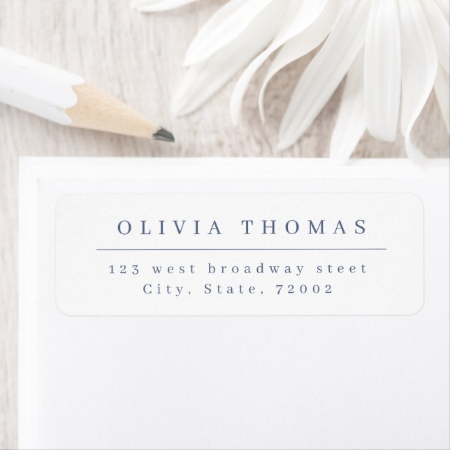 Dusty Blue Elegant minimalist return address (Insitu)