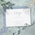 Dusty Blue Elegant Script Wedding RSVP Card<br><div class="desc">A simple elegant dusty blue signature script RSVP card with your details set in chic typography. Designed by Thisisnotme©</div>