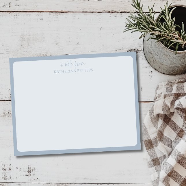 Dusty Blue Elegant Simple Statnionery Note Card (Creator Uploaded)