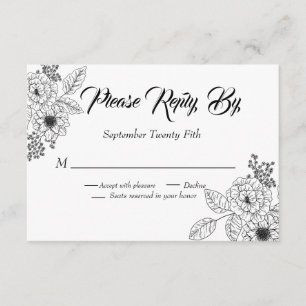 Dusty Blue Elegant White Grey Floral Heart Wedding Enclosure Card