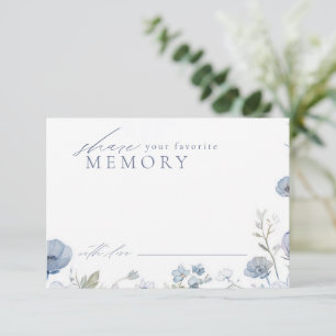 Dusty Blue Elegant Wildflower Share A Memory Card