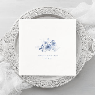 Dusty Blue "Est. 2025" Wedding Napkins