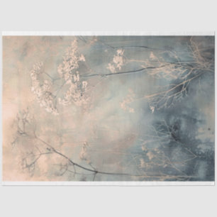 Dusty Blue Ethereal Nature Botanicals Background  Tissue Paper
