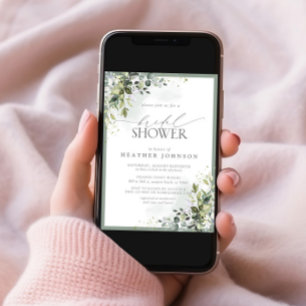 Dusty Blue Eucalyptus Botanical Bridal Shower Invitation