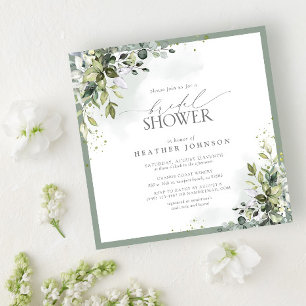 Dusty Blue Eucalyptus Botanical Bridal Shower Invitation