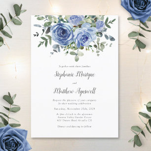 Dusty Blue Eucalyptus Botanical Wedding Invitation