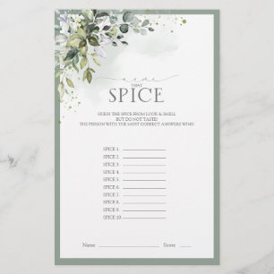 Dusty Blue Eucalyptus Floral Bridal Shower Game