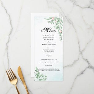 Dusty Blue Eucalyptus Greenery Birthday Party Menu