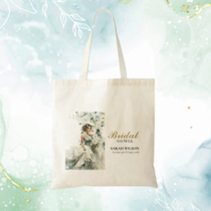 Dusty Blue Eucalyptus Greenery Bridal Shower  Tote Bag