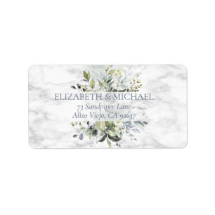 Dusty Blue Eucalyptus Greenery Succulent Address Label