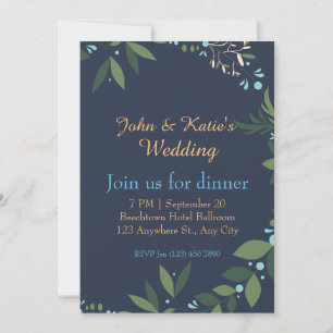 Dusty Blue Eucalyptus Greenery Succulent Wedding Holiday Card