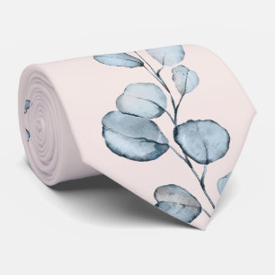 Dusty Blue Eucalyptus Greenery Wedding Blush Pink Tie