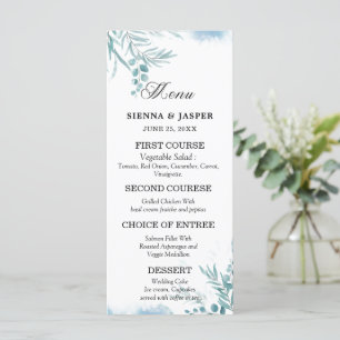 Dusty Blue Eucalyptus Greenery Wild Meadow Wedding Menu